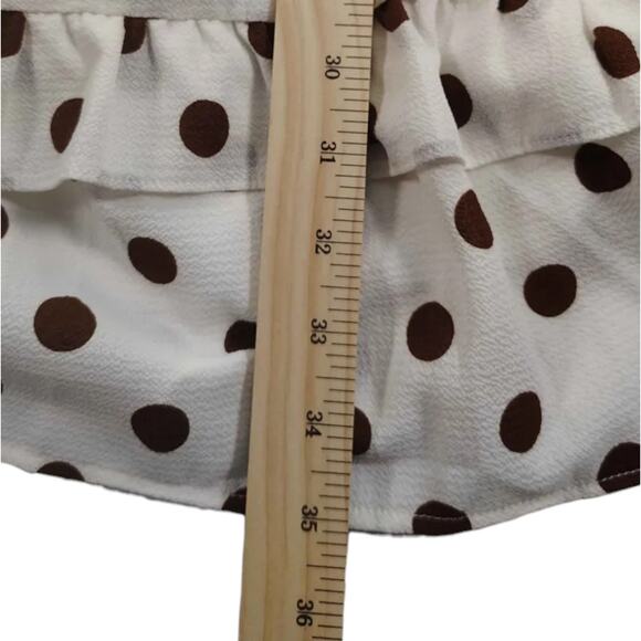 Monteau Women's Surplice Neck Polka Dot Flounce Dress with Tie Front Size XS - Picture 6 of 9